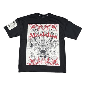 T-shirt pour homme à thème fantôme, rouge, gothique, col rond, manches courtes, motif chaîne croisée, streetwear, imprimé fantôme, fournisseur du Bangladesh - Product Image 2