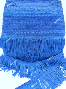 Ribete de Flecos de Cadena de Poliéster Azul Rey, Adorno Decorativo de Encaje para Prendas y Manualidades - Product Image 6