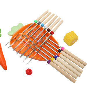 Pinchos de bambú y acero inoxidable para barbacoa turca, brochetas largas de madera y metal para carne, para asar a la parrilla. - Product Image 3