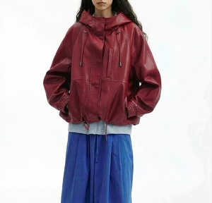 Chaqueta Bomber con Capucha para Mujer, Color Gris Sólido, Poliéster, Resistente al Viento, Estilo Utilitario, Cierre de Cremallera, Manga Larga, Ropa de Abrigo para Otoño - Product Image 5