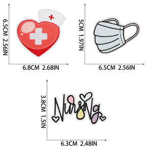 แพทช์ผ้าปักลายการ์ตูนพยาบาล/แพทย์/โรงพยาบาล น่ารัก เป็นมิตรกับสิ่งแวดล้อม สำหรับติดเสื้อผ้า/กระเป๋า - Product Image 3