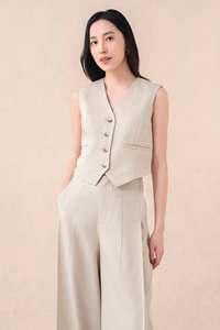 Women's <b>Wool</b> Blend 3 Piece Suit Set Blazer Gilet <b>Pants</b> V Neck Full Sleeve Anti Wrinkle Business Office Wear - Product Image 1