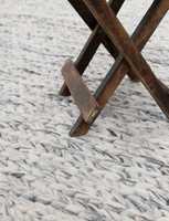 Tapis en laine épaisse fait main beige à rayures abstraites, style bohème moderne pour salon, taille personnalisée, doux, fin, antidérapant, adapté aux animaux domestiques, tissage plat