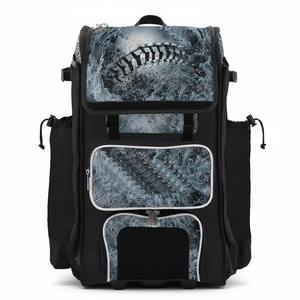 Sac à dos de grande capacité pour équipement de baseball avec crochet de fixation, poche à chaussures, support pour casque et compartiments de rangement multifonctionnels - Product Image 1