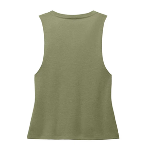 Camiseta sin mangas de punto para mujer, color verde oliva, cuello redondo, corte regular informal - Product Image 2
