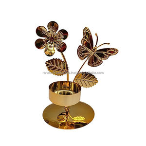 Mini bougeoir en fer plaqué or élégant et luxueux pour les fêtes de mariage et la décoration intérieure aux meilleurs tarifs du fournisseur - Product Image 4