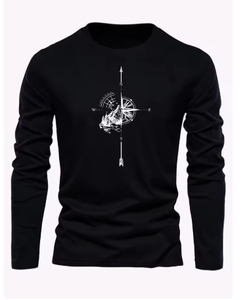 เสื้อเชิ้ตผู้ชาย คอวี แขนยาว สไตล์ลำลอง ผ้าฝ้าย 100% พิมพ์ลายด้านหน้า ระบายอากาศได้ดี เหมาะสำหรับใส่ในฤดูใบไม้ร่วง แขนยาว ผ้าป๊อปลินถัก แฟชั่นสำหรับผู้ชาย - Product Image 5