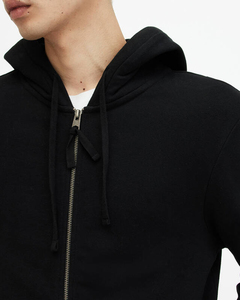 Sudadera con capucha personalizada con cremallera, de algodón 100% grueso, estilo urbano para hombre - Product Image 2