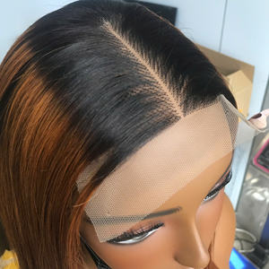 Vente en gros perruque de cheveux vierges vietnamiens os droit dentelle transparente Ombre brun cuticule intacte pour les femmes noires de haute qualité - Product Image 5