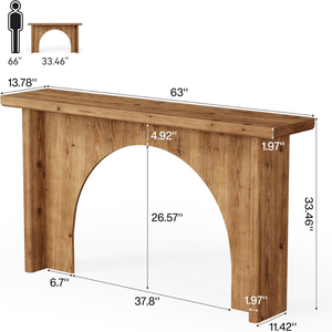 Consolle Lunga in Legno di Teak per Soggiorno, Tavolino Laterale per Casa, Appartamento, Hotel o Magazzino - Product Image 3