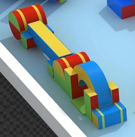 Parque Infantil Interior con Tobogán y Bloques Suaves para Niños, Plástico Multicolor, Uso Comercial, 1200x600, 100-500kg