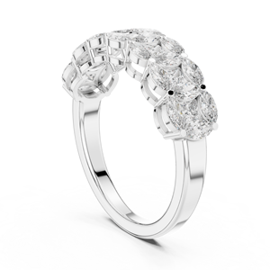 Bague Fleur en Moissanite Blanche Taille Marquise pour Femme, Sertie de Griffes, Luxe - Product Image 4
