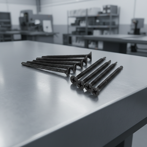 Vis à cloison sèche PDC, classe 8.8, acier au carbone, filetage standard, pointe de perçage, autoperceuse, tête bombée/à cornet, phosphate noire/grise - Product Image 1