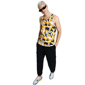 Débardeur d'été pour homme imprimé intégral, gilet léger et doux en polyester de haute qualité, motif camouflage, vêtement décontracté de plage - Product Image 3