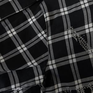 Custom Mens Rhinestone <b>Plaid</b> Flannel <b>Shirt</b> Long Sleeve Button Down Streetwear Flame-Retardant High Quality Wholesale - Product Image 5