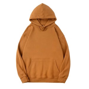 Sweat à capuche unisexe blanc uni vintage ODM en tricot, coupe classique, 100 % coton molletonné, avec cordon de serrage réglable et poche kangourou - Product Image 5