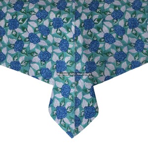 Mantel de Tela de Algodón con Estampado Floral, Estilo Clásico Rústico, 60 Pulgadas Cuadrado/Alargado, Decoración Rústica para Primavera, Verano y Pascua - Product Image 5