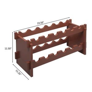 Portabottiglie Classico a 2 Livelli Impilabile, Contiene 12 Bottiglie, per Bar o Cantina - Product Image 4
