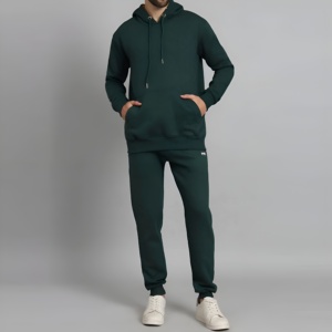Conjunto de Sudadera con Capucha y Pantalones Deportivos de Forro Polar para Hombre, Ropa Deportiva Informal, Corte Holgado, Ropa de Invierno, Logotipo Personalizado, Venta al Por Mayor - Product Image 1