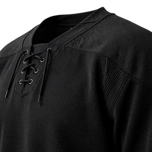 Camiseta de Hockey sobre Hielo para Hombre, Color Personalizado, Manga Larga, Cuello de Béisbol, Poliéster que Absorbe la Humedad, Corte Regular para Adultos, Color Sólido, con Cordón - Product Image 6