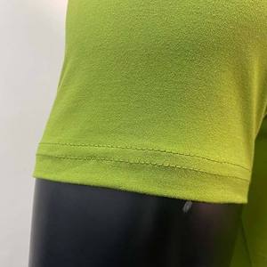 <b>Men's</b> Solid Green O-Neck Short Sleeve Slim Fit Knitted Casual T-<b>Shirt</b> Regular Length Plain Dyed - Product Image 6