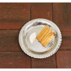 Modern Decorative Metal Display Tray Handmade for Elegant Residential InteriorsHandmade Metal Charger <b>Plate</b> Round Hammered - Product Image 3
