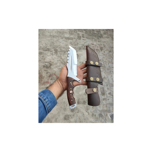 Cuchillo de caza hecho a mano con hoja fija de acero inoxidable, cuchillo utilitario para acampar al aire libre con mango de madera, ¡gran oferta! - Product Image 1