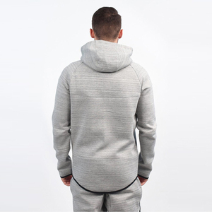 Ensemble de survêtement gris à capuche pour homme, sweat-shirt à fermeture éclair intégrale et pantalon de jogging, vêtements de sport décontractés avec poches latérales, tenue d'automne - Product Image 2