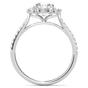 Bague en moissanite taille ronde en argent sterling 925 plaqué or blanc, bague de fiançailles, de mariage, de promesse, bijoux de mariée, cadeau d'anniversaire - Product Image 5