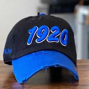 Zeta Phi Beta 1920 <b>Black</b> Blue Distressed Hat Embroidered Sorority <b>Baseball</b> <b>Cap</b> Adjustable Strap Casual Stylish Women <b>Cap</b> - Product Image 1