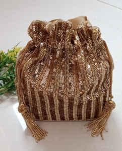 Bolso de boda de lujo brillante para mujer, pochette de noche con perlas bordadas - Product Image 5