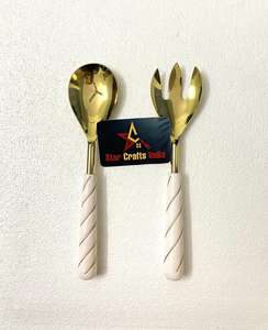 Oferta Especial 2024: Juego de Cubiertos de Cocina de Diseño Moderno en Madera, Resina y Acero Inoxidable, Regalo de Boda de STAR CRAFTS - Product Image 1