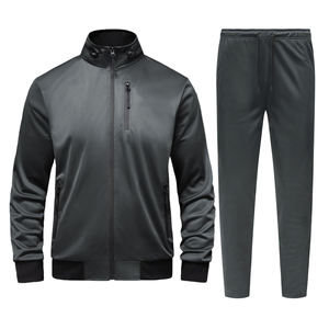 Chándal para hombre al por mayor, personalizado, con cuello ajustable, mangas largas, servicio OEM, material de algodón y poliéster. - Product Image 1