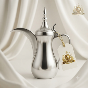 Cafetera Árabe Plateada Mate, Dallah Tradicional de Metal, Servidor de Té Islámico, Jarra de Bebidas de Lujo de Oriente Medio - Product Image 1