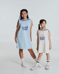 Ropa para niños Vestidos para niñas 100% Algodón Dibujos animados Impreso Verano Estilo marinero Ropa para niñas Color personalizado-Vestido de Joey - Product Image 6