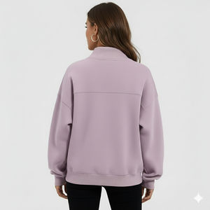Pull-over long en tricot imprimé pour femme Comfort Flow, col montant oversize, doux, chaud, respirant, séchage rapide, design minimaliste élégant - Product Image 4