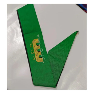 Regalia Masónica de Alta Calidad, Bordado Personalizado a Demanda OEM con Cinta Azul Moiré CON DIFERENTES LOGOTIPOS, Calidad Premium 2026 - Product Image 1