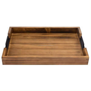 Plateau en bois le plus vendu Plateau de service en bois fait à la main pour l'exportation mondiale Plateau de service en bois avec poignée - Product Image 1