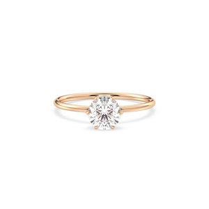 REYES Elegant Round Brilliant Cut 1.04CT Lab Grown Diamond Hidden Halo Ring in 14K Solid Gold CVD HPHT Diamond Gift Fine Jewelry - Product Image 2