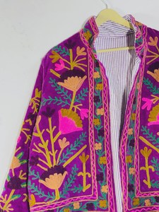 Cotton Quilted <b>Kantha</b> Sanganeri Jaipuri Women's Eco-Friendly Breathable Anti-Wrinkle Quick-Dry Autumn Winter <b>Jacket</b> Regular - Product Image 6