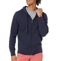 Veste à capuche zippée intégrale pour homme, coupe classique, 100% coton, unie, de haute qualité, écologique, pour l'extérieur, mode décontractée, hiver
