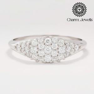 Bague de fiançailles Charm_Jewells en moissanite taille coussin, or massif 18 carats, sertie à griffes, luxe classique pour femme, certifiée IGI, argent - Product Image 5