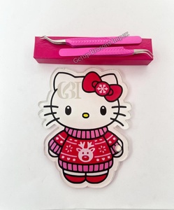 Pinzas de Punta Acrílica con Recubrimiento en Polvo Rosa Intenso, Llavero Rojo de Hello Kitty, Logotipo Personalizado, Almacenamiento Multifuncional para Pegamento de Pestañas, Belleza - Product Image 6