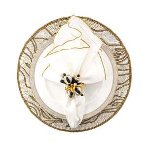 Sets de table décoratifs perlés haut de gamme, faits main et brodés, pour table à manger, dîner de mariage, fête et décoration intérieure - Product Image 6