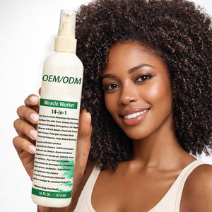 Acondicionador capilar 14 en 1 para cabello rizado negro, hidratante, desenredante, reparador, con aceite de coco y aminoácidos, sin enjuague. - Product Image 1