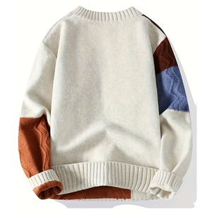Pull-over en tricot personnalisé avec logo pour homme, style streetwear, manches longues, tricot décontracté, pull d'hiver pour homme - Product Image 3