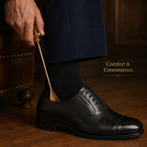 Cuchara para Zapatos de Latón Hecha a Mano con Mango Largo y Campana Decorativa, Accesorio de Lujo para Calzado, Ayuda Premium para Poner Zapatos - Product Image 3