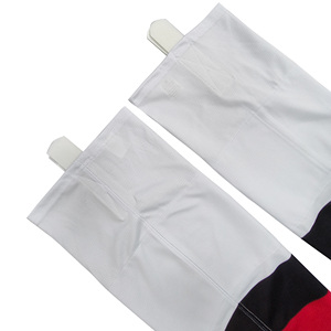 White Knee High <b>Leg</b> <b>Warmers</b> with Black and Red Stripes for Cycling Adults Breathable Spandex Polyester Summer Wear - Product Image 2