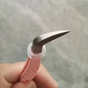 Handmade <b>Titanium</b> Stainless Steel Eyelash Tweezers New Arrival Peach <b>Powder</b> Coating Black Tip Custom Label Hand Tested - Product Image 6