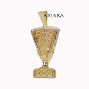 Colgante de Faraón Egipcio en Plata 925 con Baño de Oro de 18K, con Diamantes Redondos Brillantes Cultivados en Laboratorio, Amuleto Unisex de Lujo - Product Image 2